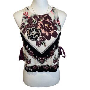 Free People This Sweet Love Side Tie Tank Top Floral Bohemian Summer Sz XS